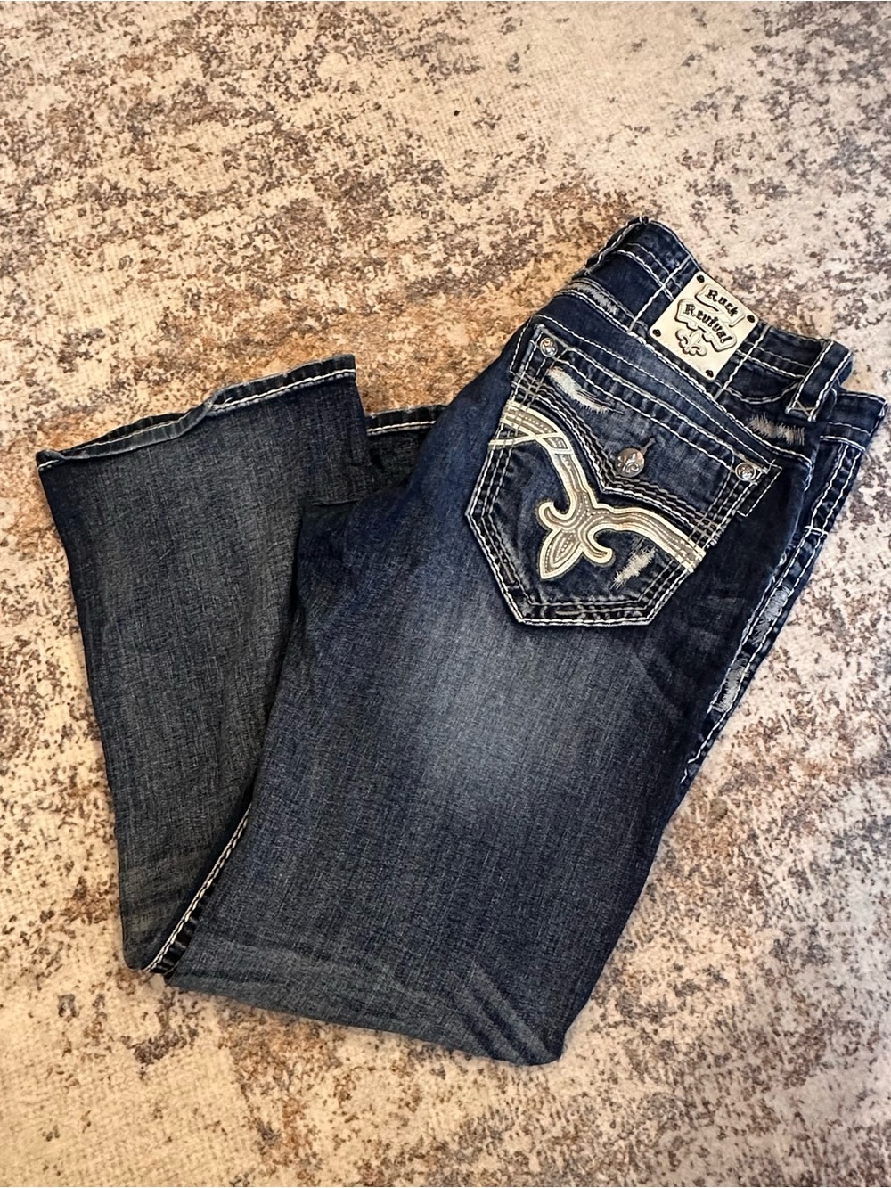 EUC Rock Revival Earlin Boot Jeans Men’s 36 Dark Wash Bootcut Y2K Western